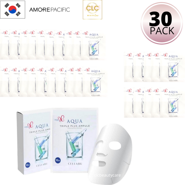 Mặt nạ cấp nước dưỡng trắng da Amore Pacific Aqua Triple Plus Ampule Cellabu Mask - 3 Hộp 30 Masks