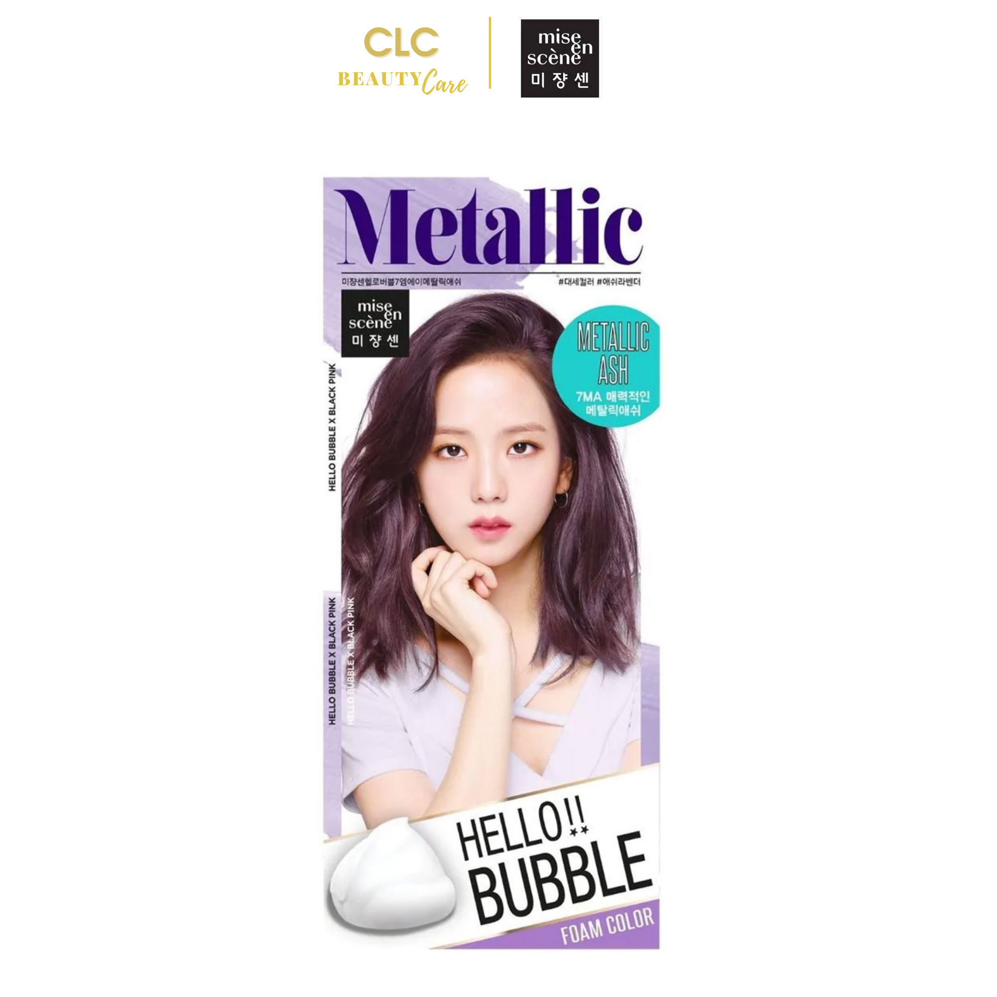 Thuốc Nhuộm Tóc Dạng Bọt Hello Bubble 7MA Metallic Ash - Tím Khói