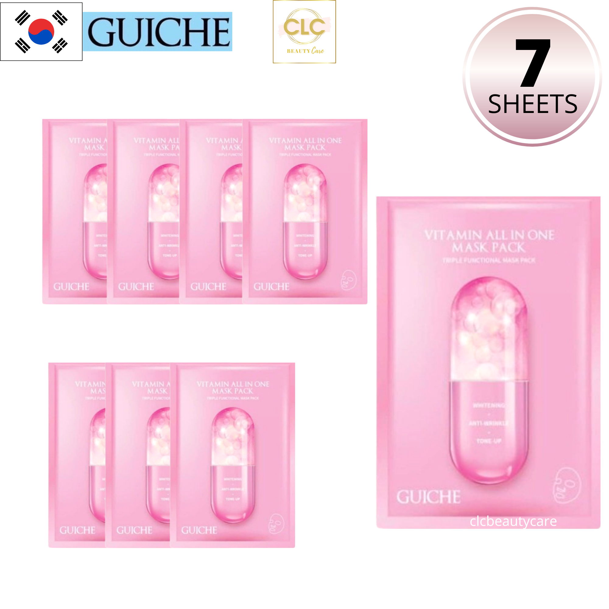 Mặt Nạ Vitamin Tổng Hợp Vitamin All In One Guiche Mask Pack - 1 Hộp 7 Masks