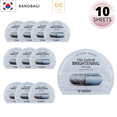 Mặt Nạ Giấy Bạc BNBG BANOBAGI Vita Cocktail Brightening Foil Mask - 1 Hộp 10 Masks