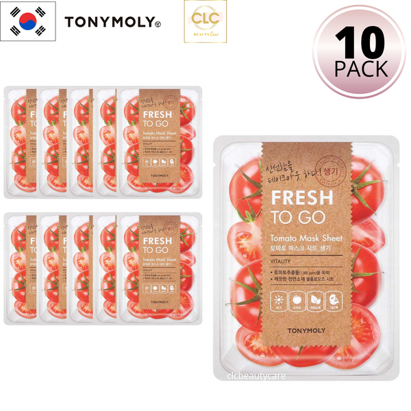 Mặt nạ chiết xuất cà chua Tony Moly Fresh To Go Tomato Mask Sheet 22g - 1 Hộp 10 Masks