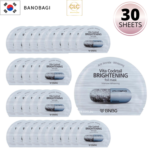 Mặt Nạ Giấy Bạc BNBG Banobagi Vita Cocktail Brightening Foil Mask - 3 Hộp 30 Masks